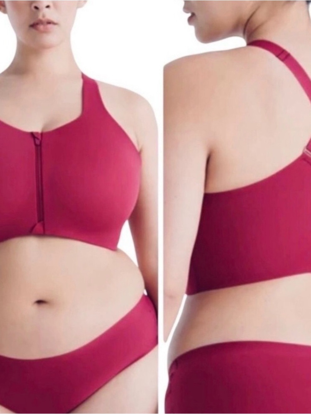 Knix Catalyst Front Zip Sports Bra in Pink and Women's Size 6++ - Picture 6 of 9